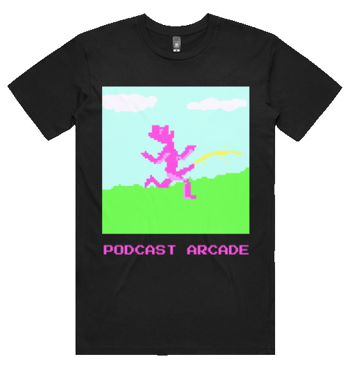 t-shirt podcast arcade